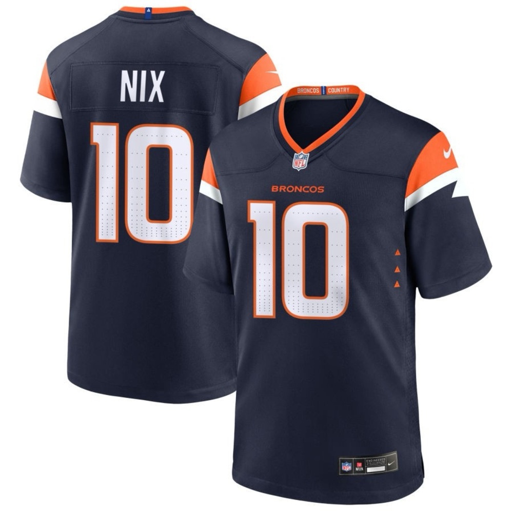 Navy Blue Bo Nix Broncos jersey